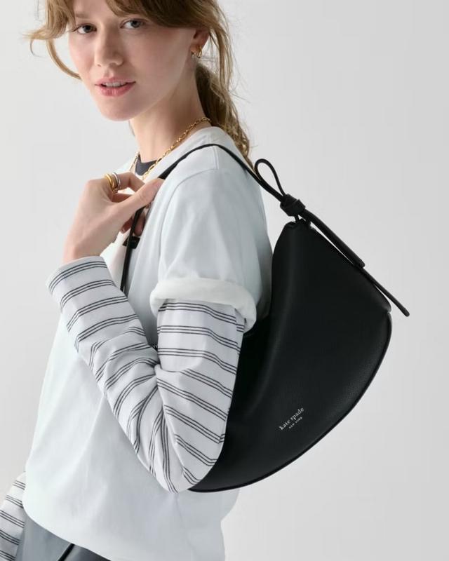 kate spade new york 黒 レザーハンドバッグ New Kate Spade New York Deco Medium Crossbody Tote Black Pebbled