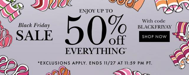 Black Friday Sale. Up to 50% off everything.