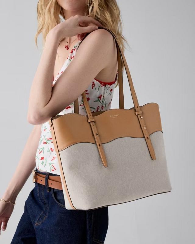 Do It All Wavy Canvas Tote Bag | Kate Spade New York