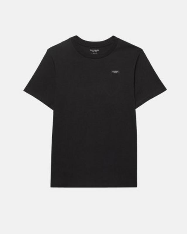 Black Kate Spade New York crew neck t-shirt with small logo on chest.