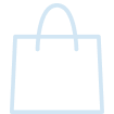 A simple line drawing of a shopping bag with two handles.