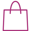 Purple outline of a simple tote bag with handles.