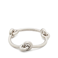 Silver chain-link bracelet with three interlocking oval links in a polished metal finish.